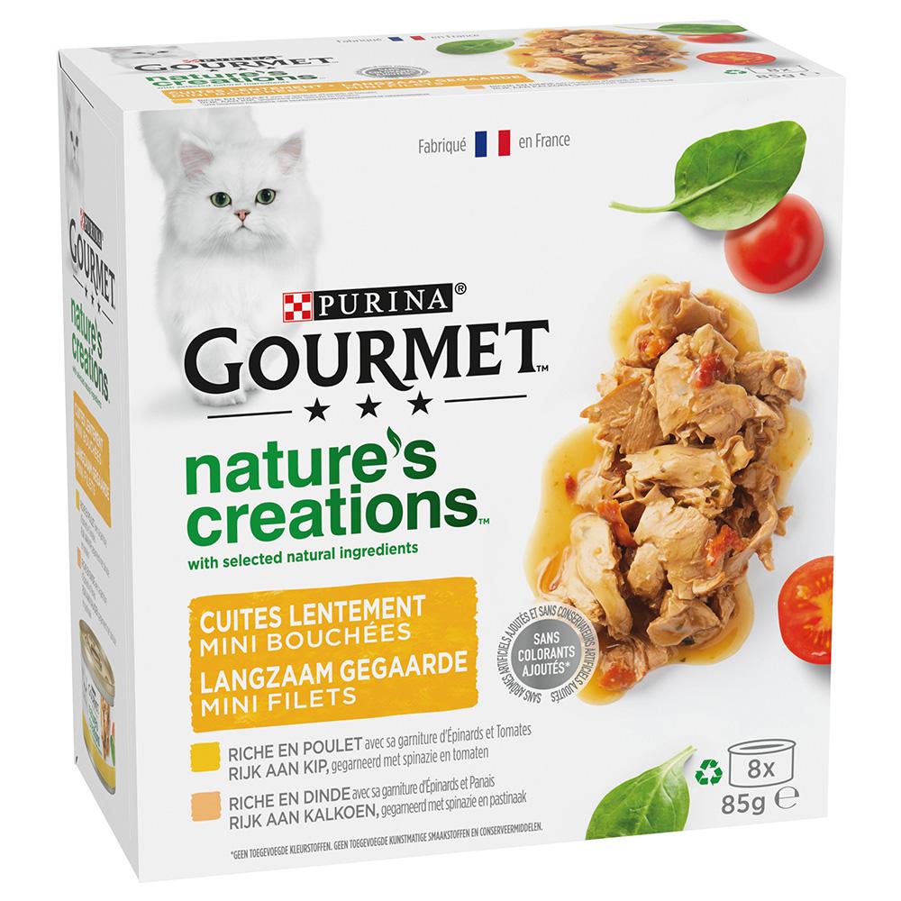 8x 85g Gourmet Nature's Creations Kip & Kalkoen Nat Kattenvoer